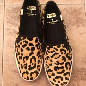 Keds X Kate Spade leopard slip on